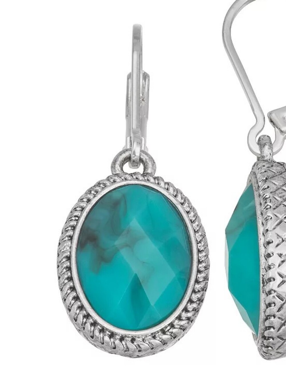 Napier Silver Tone Western Drop Earrings - Picture 4 of 5